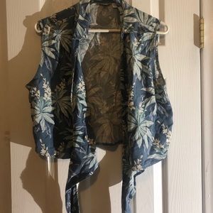 Tommy Bahama silk Hawaiian tropical tie shirt top